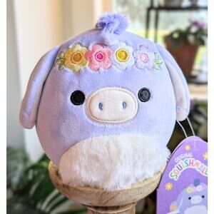 NEW Milanda The Donkey Squishmallow 6" Lilac Stuffed Plush 2024 Flower Crown